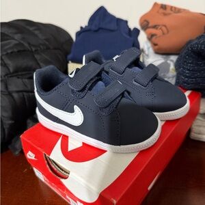Nike Blue and White Velcro Sneakers